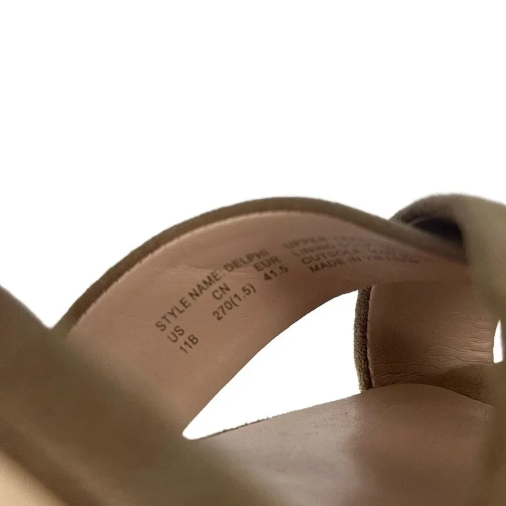 Kate Spade Platform Sandals 11 Minimalist Retro 70s Chic Wedding Nude Tan Delphi